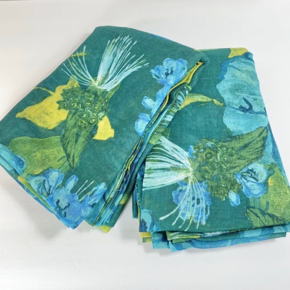 (2) Opalhouse Green Indochic Floral Sheer Curtain